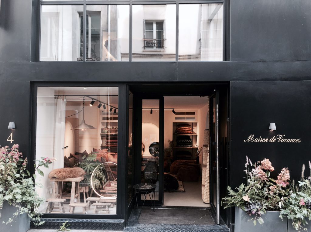 Boutique Maison de vacances rue de Clery, Paris, crédit photo Billie Blanket
